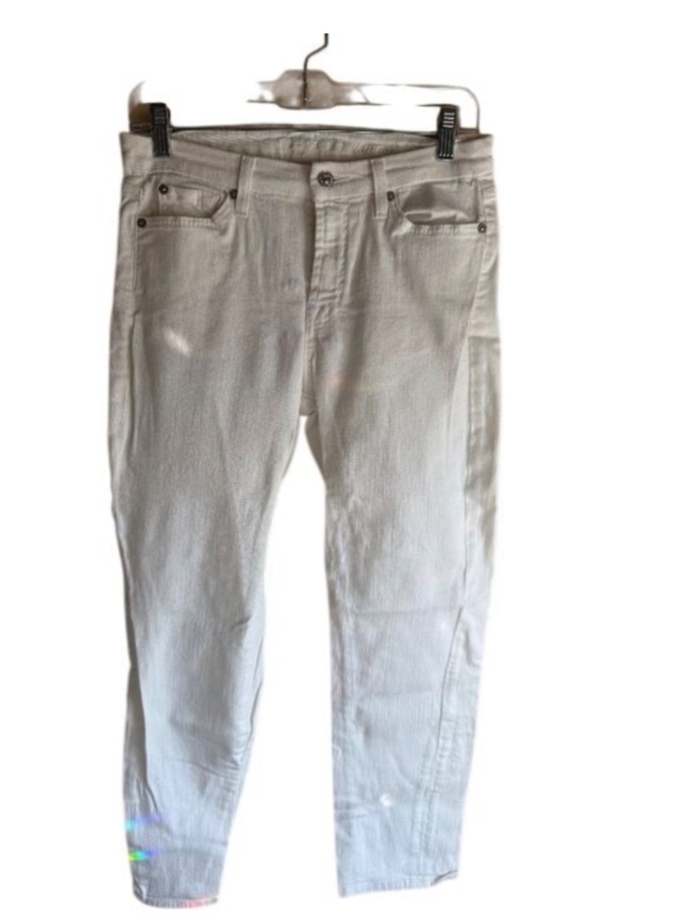 7 For All Mankind White Skinny Jeans